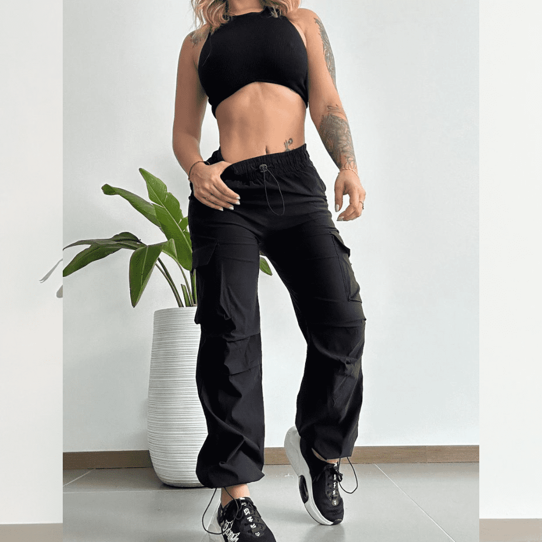 SUPER OFERTA!!! SET IMPORTADO PANTALON TIPO CARGO + CROP TOP